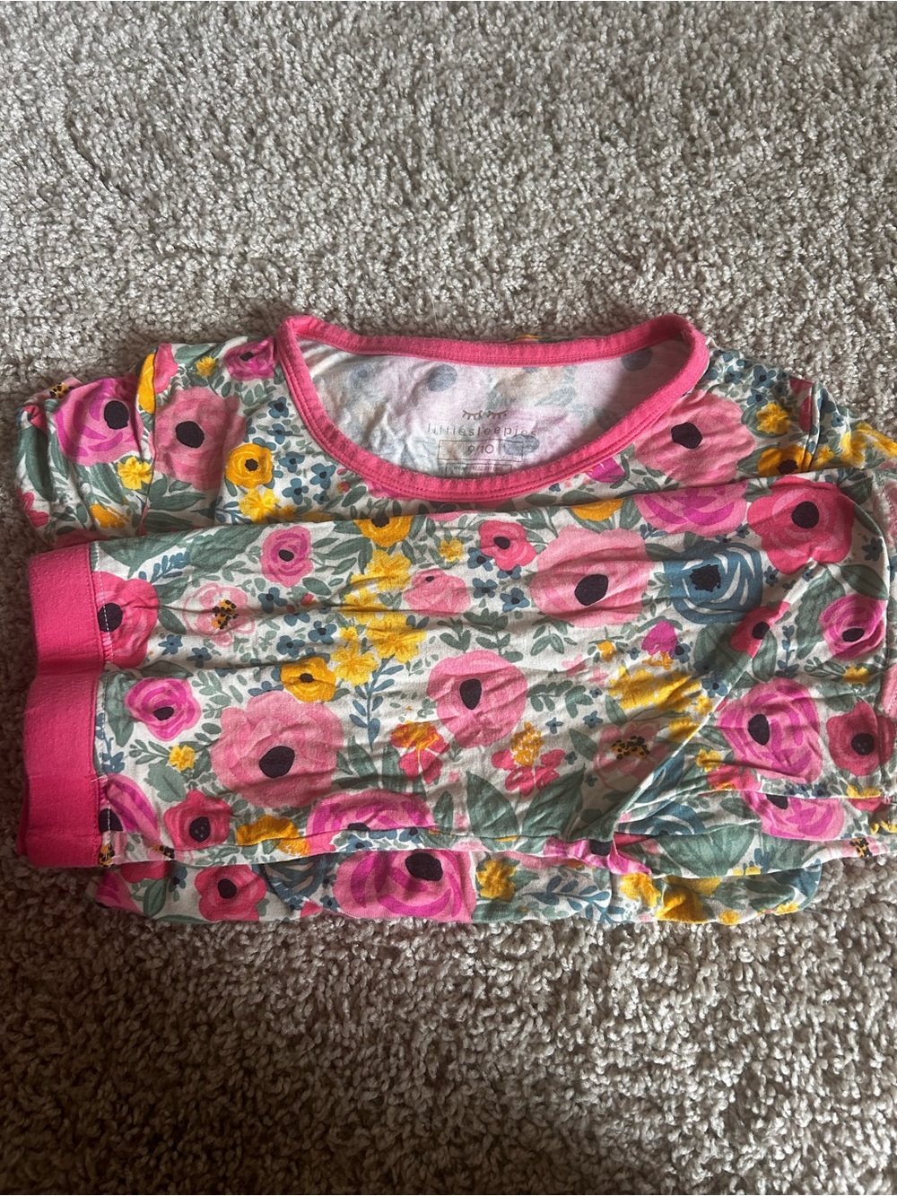 Little Sleepies Pink, Yellow and Green Floral Pajama Set
